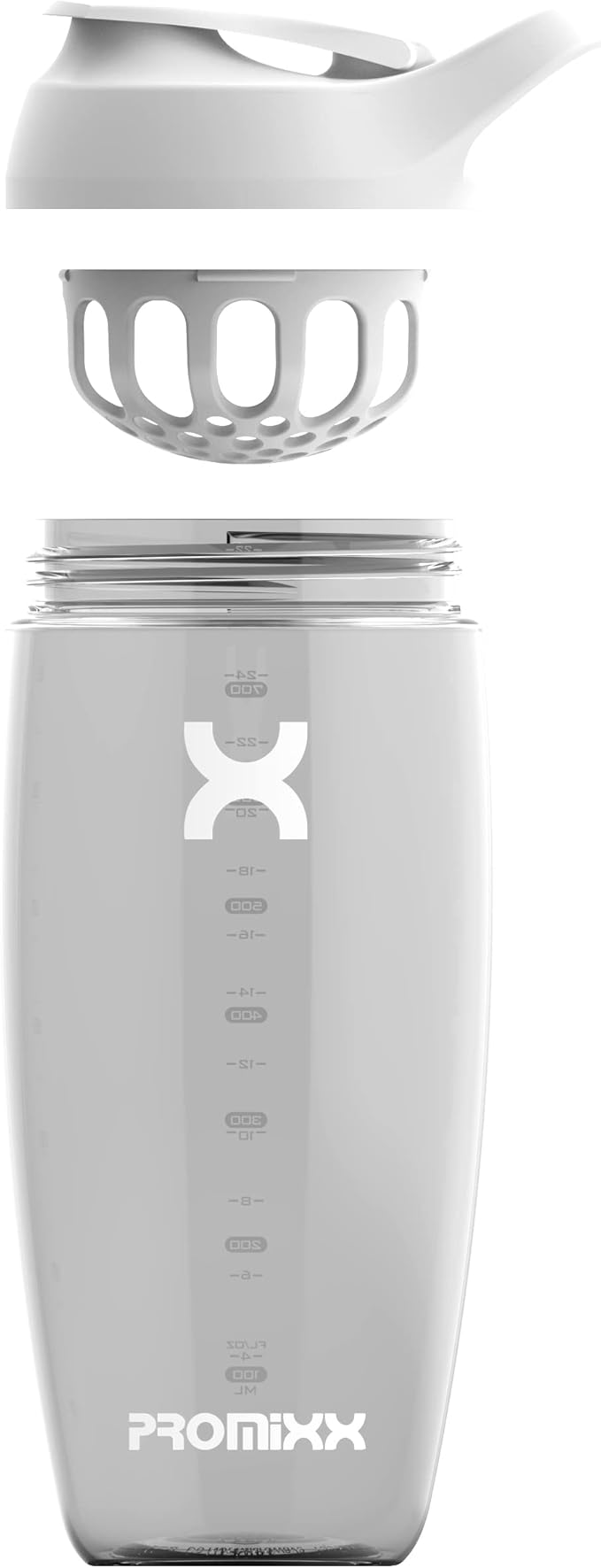 Promixx PURSUIT Protein Shaker Bottle – Premium Sports Shaker Bottles for Protein Mixes and Supplement Shakes – Easy Clean, Durable Protein Shaker Cup, Ceramic White