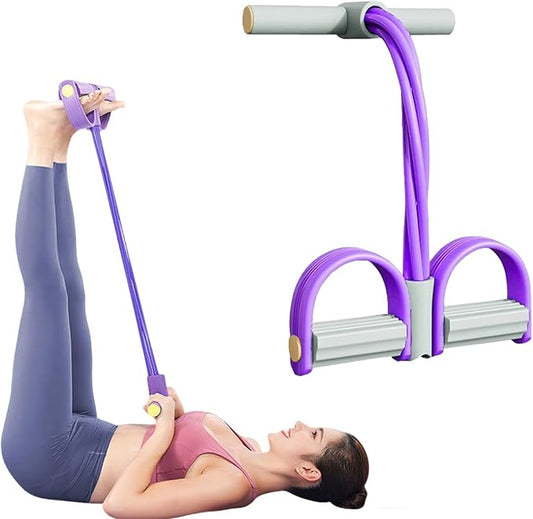 2025 Upgrade Multifunction Tension Rope or Exercise Sit Up Exercise Equipment,Pedal Ankle Puller,Bands-6 Tube Pedal Ankle Puller for Women Men