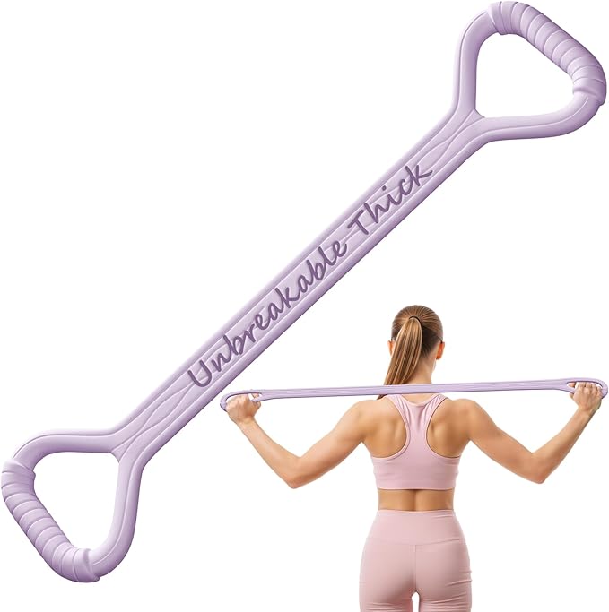 Figure 8 Fitness Resistance Band, Unbreakable Thicken 25lb Elastic Excercise Band for Working Out, Non-Slip Silicone Bands for Strength Stretch Training Arms Back Shoulder Chest Yoga Pilates