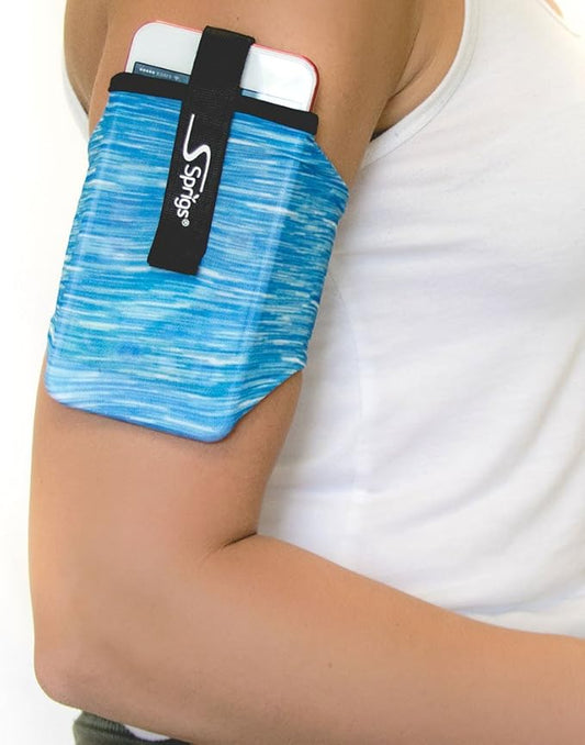 Sprigs Phone Armband Sleeve for iPhone 14, 13, 12, 11, X Galaxy Z, S22, S21, S20 Google Pixel 7, 6, 5. The Lightest & Most Comfortable Running Armband, Stretches to Fit All Phones with Case for Women & Men