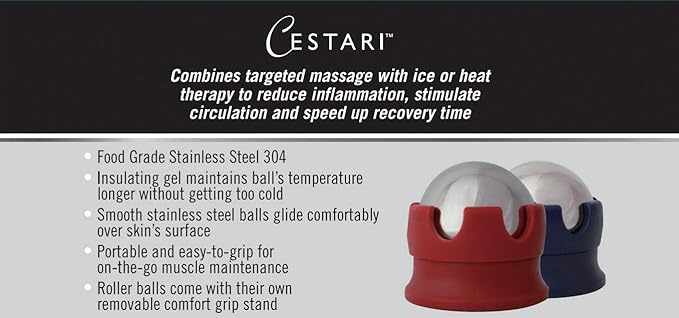 Massage Ball Hot Cold Roller Ball - Relieve Muscle Pain Fast - Stainless Steel Gel Balls for Heat or Ice Therapy-Feet Pain-Plantar Fasciitis-Back Ache-Myofascial Release–Deep Tissue Trigger Points