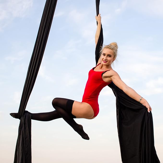 PRIOR FITNESS Aerial Silks Kit Colorful 9/15/20 Yards 40D Nylon Fabric Hammock Set With Hardware & Guide for All Levels Of Aerial Yoga Practice and Acrobatic Flying For Adults Aerial silk