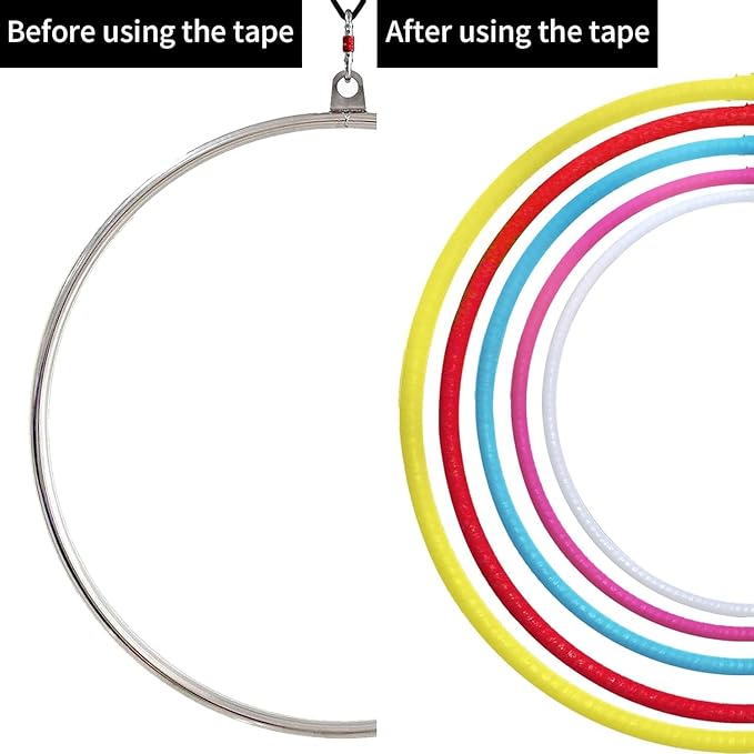 PRIOR FITNESS Premium Lyra Hoop Tape, Aerial Lyra Hoop Anti Skid Tape, 16.4ft/5m Aerial Hoop Lyra Tape Non-Slip Grip Tapes Yoga Rig Tape for Exercises Gymnastics Acrobatics Kinesiology