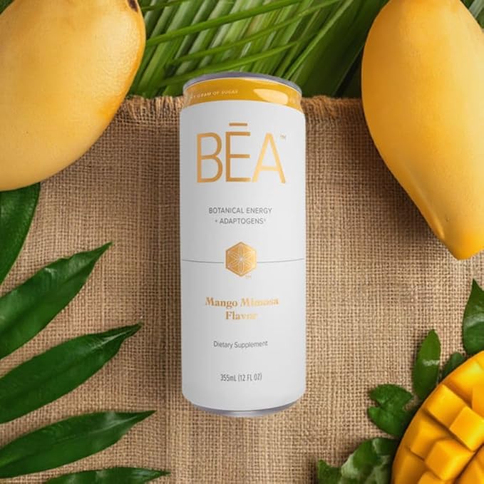 Isagenix BĒA™ Sparkling Energy Drink – Botanical Energy + Adaptogens – Mango Mimosa (12 Servings)
