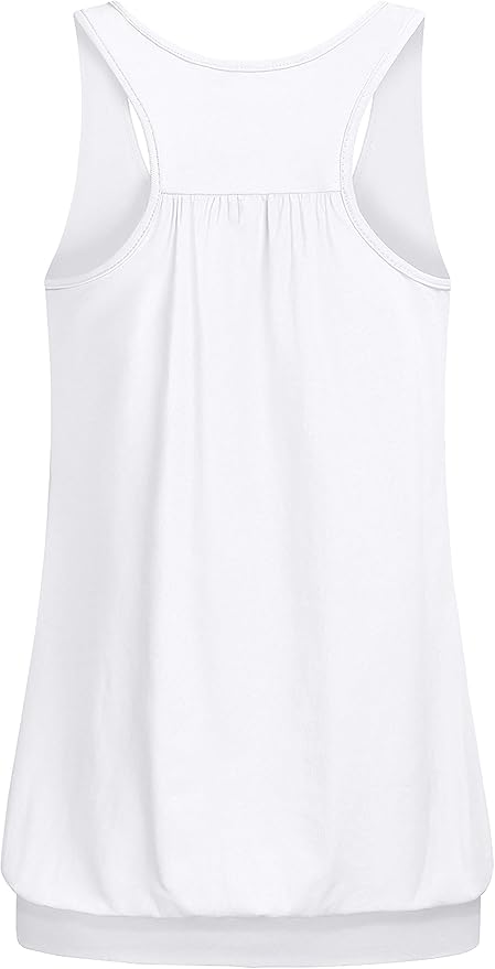 Miusey Womens Sleeveless Round Neck Loose Fit Racerback Yoga Tank Top