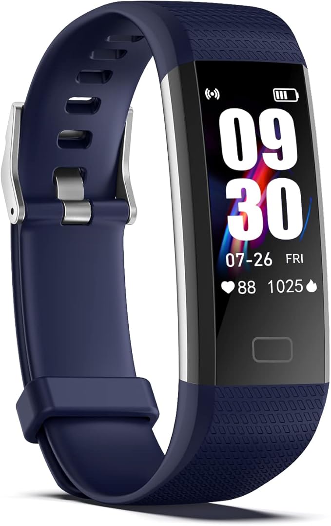 ENGERWALL Fitness Tracker with Step Counter/Calories/Stopwatch, Activity Tracker with Heart Rate Monitor, IP68, Health Tracker with Sleep Tracker, Smartwatch, Pedometer Watch for Women Men Kids