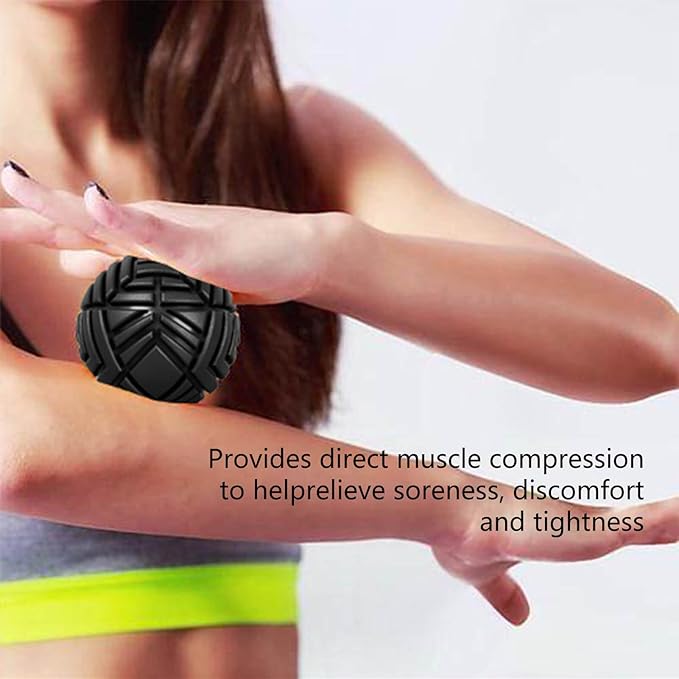 TETOP Fitness Muscle Massage Ball, 3.15in, Therapy Ball for Trigger Point Massage, Trigger Point Ball for Myofascial Release, Mobility Ball for Exercise & Recovery (Black)