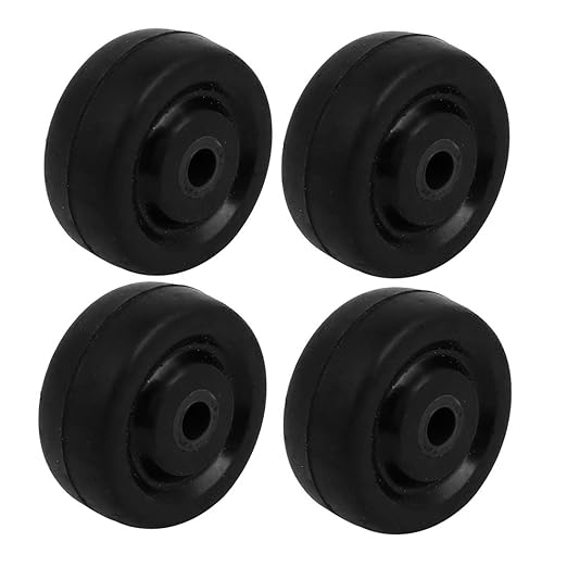 uxcell 1.5-inch Diameter Rubber Wheel Skateboard Trolley Caster Pulley Black 4pcs