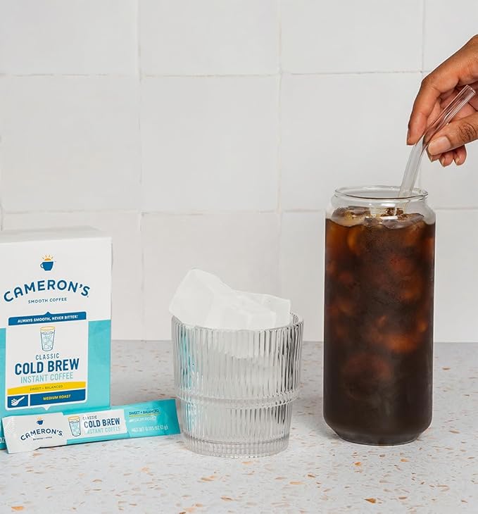 Cameron's Coffee Classic Cold Brew Instant Single Serve Sticks, Medium Roast , 100% Arabica , 128 Count