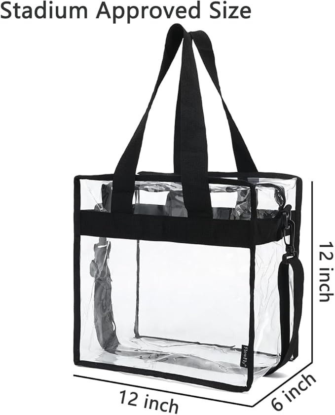 FlowFly Insulated Lunch Cooler Bag - Tote Bag Organizer for Women/Men, Clear#Black