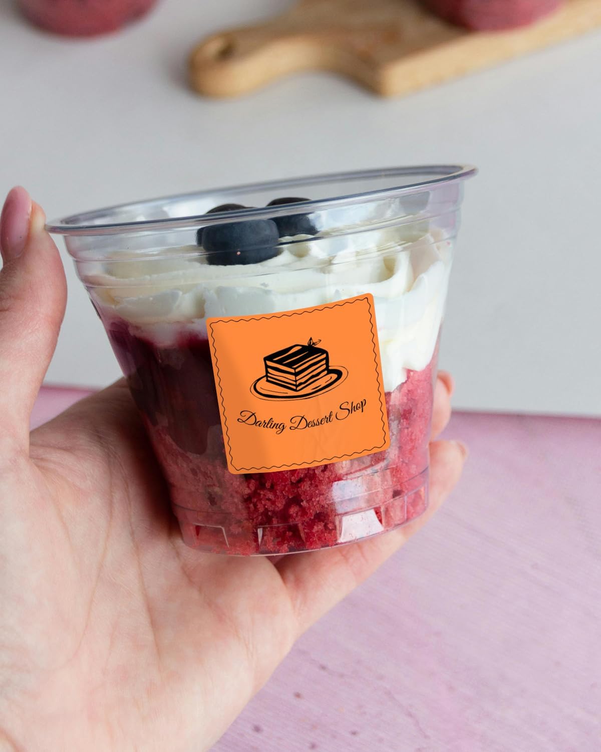 iEager Orange Square Thermal Label Stickers, 2"x2" Self-Adhesive Square Direct Thermal Labels with Perforation Line, 500 Sheets/Roll