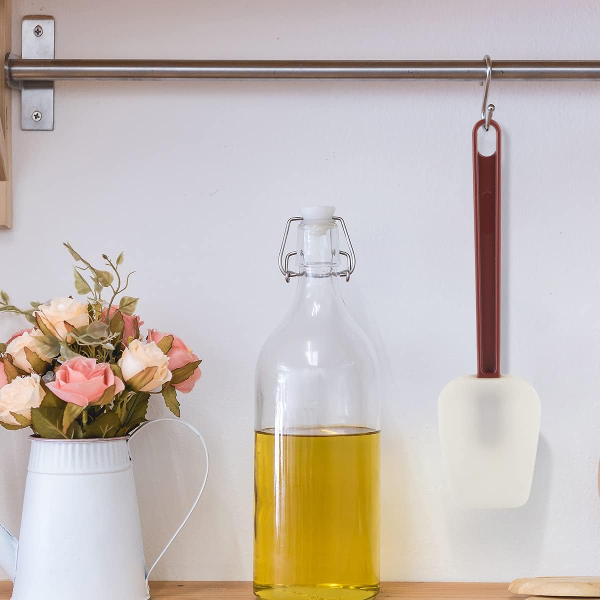 Commercial Spoonula Rubber Spatula Set, High Heat Spatula Spoon 9.5 Inches, Commercial Spatula for Cooking, Rubber Spatula Set Resistant to 500℉ (2 Spoonulas 14"/M)