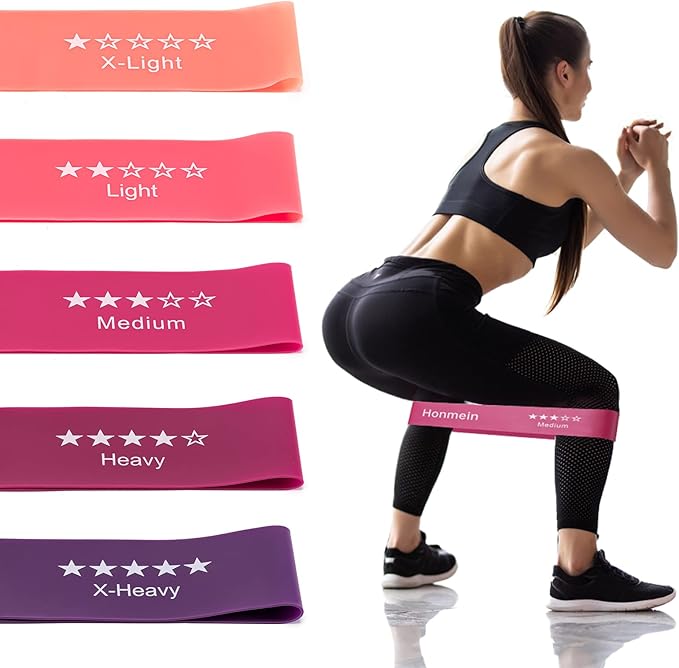 Resistance Bands for Working Out, Exercise Bands with 5 Resistance Levels Fit for Home Fitness, Strength Training, Natural Latex Resistance Band Include Instruction Guide and Carry Bag