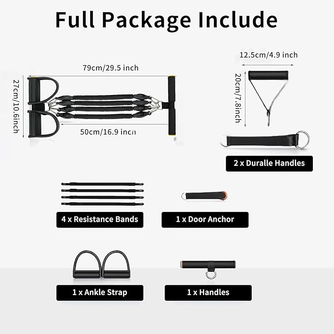 Multifunction Tension Rope, 2 Tubes Stretch Yoga Pedal Tension Strap, Adjustable Resistance, Tension Rope Fitness Equipment