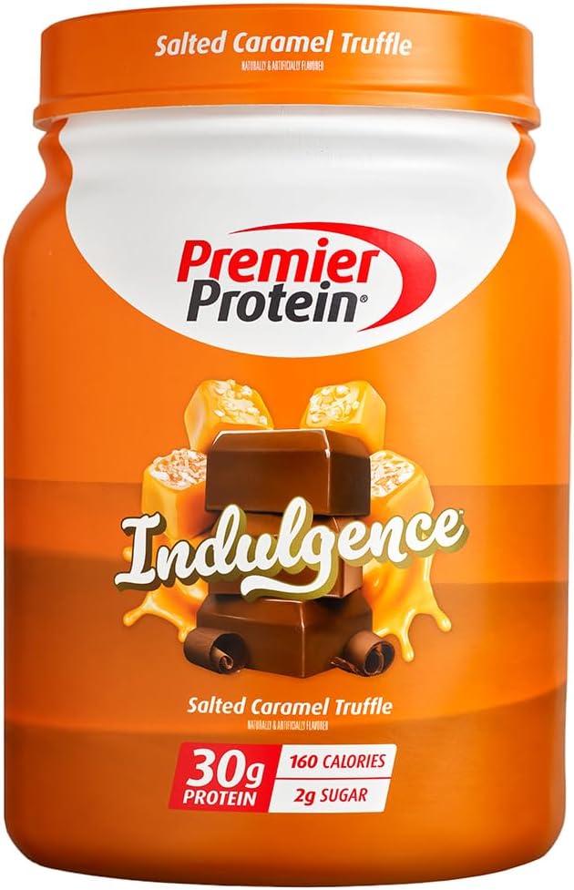 Premier Protein Indulgence Protein Powder, 30g Protein, 3g Sugar, Salted Caramel Truffle, 17 Servings