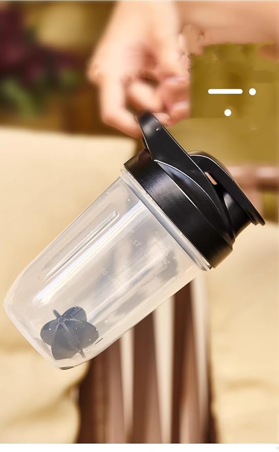 CHNLML Protein Shaker Bottle 400ML/16Oz w. Shaker Ball for Protein Shake, Shaker Bottle with Mixing Ball, Leak-Proof, BPA-Free, for Gym, Workout, Juice Mixer (Black/Clear, 16Oz-400ML-1Bottle)
