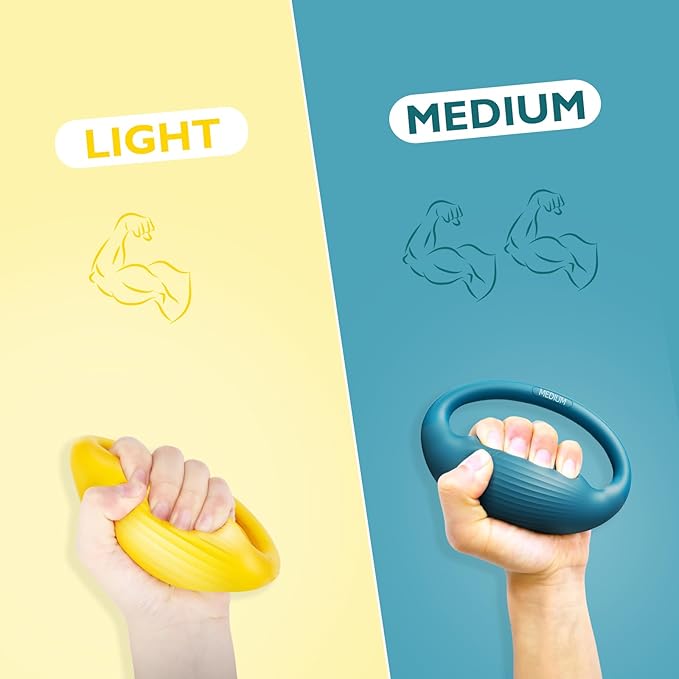 FitBeast Hand Exercise Balls - 3 Resistance Levels Stress Balls for Adults, Squeeze Balls for Hand Therapy, Rehabilitation, Arthritis, Muscle Building