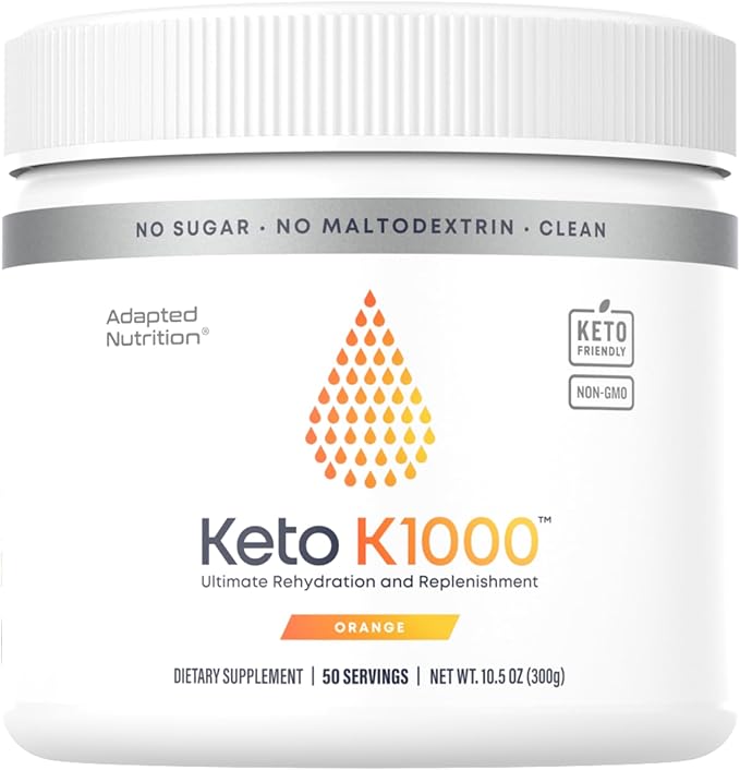 Hi-Lyte Keto K1000 Electrolyte Powder | Orange | Hydration Supplement Drink Mix | Boost Energy & Beat Leg Cramps | No Sugar, No Maltodextrin | 50 Servings