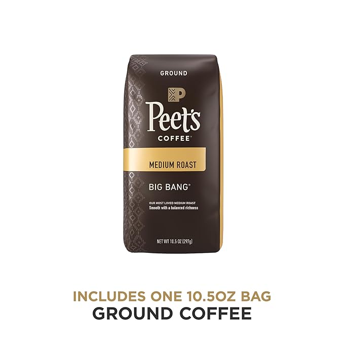 Peet's Coffee, Medium Roast Ground Coffee - Big Bang 10.5 Ounce Bag (Pack of 2)