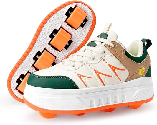 Roller Skate Shoes & Sneakers with Wheels, Outdoor Roller Skates for Girls Boys, Shoes with Wheels for Christmas Birthday Gift
