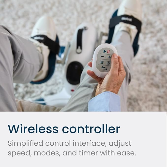 Nobol PhysioPedal® Arm & Leg Pedal Exerciser, Dual Mode, 8 Motorized Speeds, 8 Adjustable Resistance Levels, LED Display, Magnetic Remote Control, Low-Impact Exercise for Joint Health & Mobility