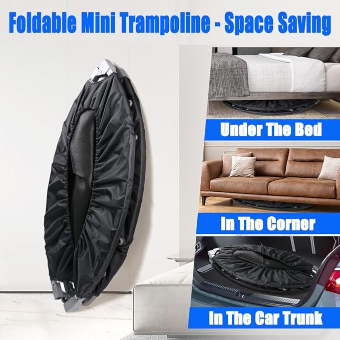 Trampoline, Portable Fitnes Foldable Trampoline in-Home Mini Rebounder, Exercise Trampoline for Kid/Adults, 40" Max Load 330lbs