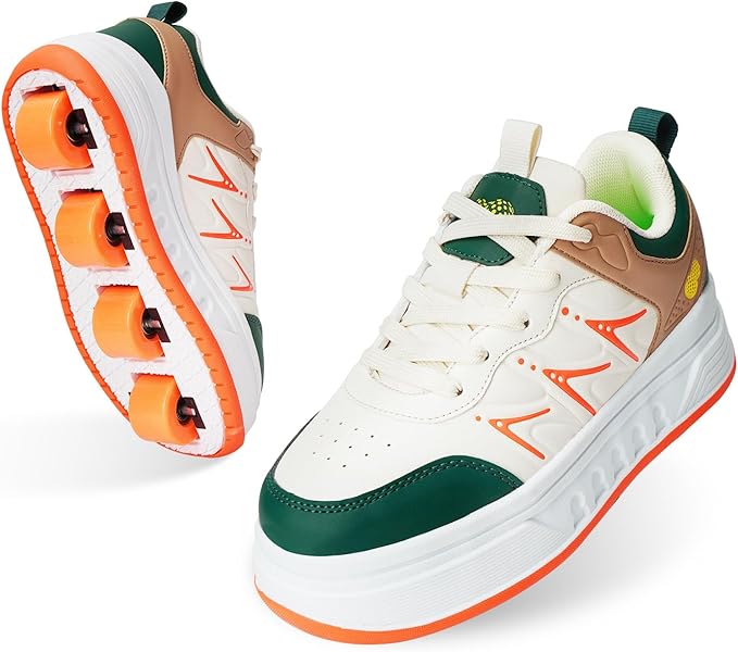 Roller Skate Shoes & Sneakers with Wheels, Outdoor Roller Skates for Girls Boys, Shoes with Wheels for Christmas Birthday Gift