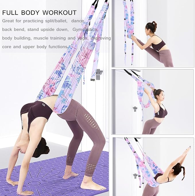 TOCO FREIDO Waist Back Leg Stretch Strap/Yoga Fitness Band, Leg Stretching Assist Trainer, Yoga Stretcher, Back Bend Split Inversion Strap for Fitness, Dance, Ballet, Gymnastics