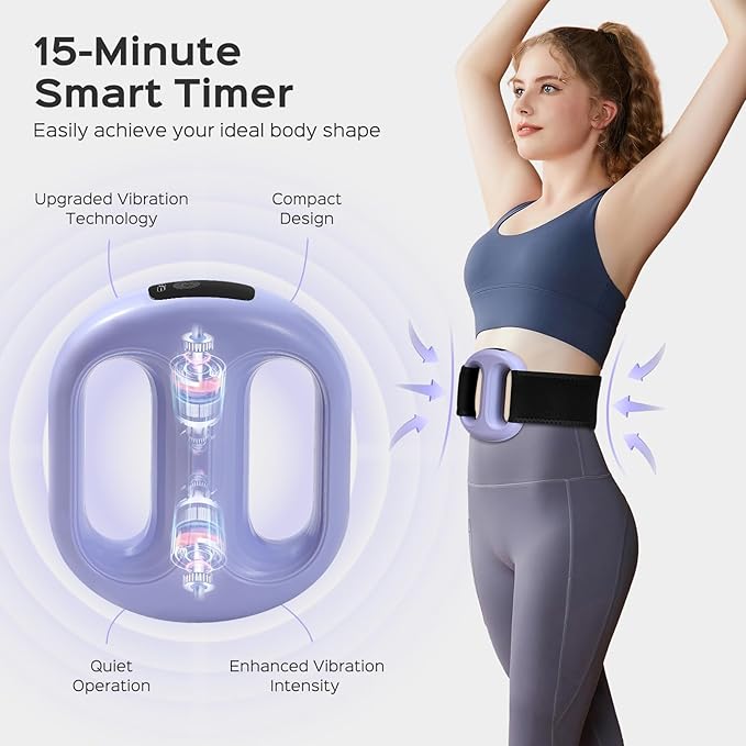 Small Lightweight Vibration Plate Portable,Handheld Lymphatic Drainage Massager,Exercise Shaker Machine for Weight Loss,Cordless and Mini,8-Level Adjustable, Purple