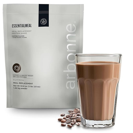 Arbonne EssentialMeal Meal Replacement Shake - Protein Shake, Vegan Protein Powder, Complete Daily Nutrition, Coffee