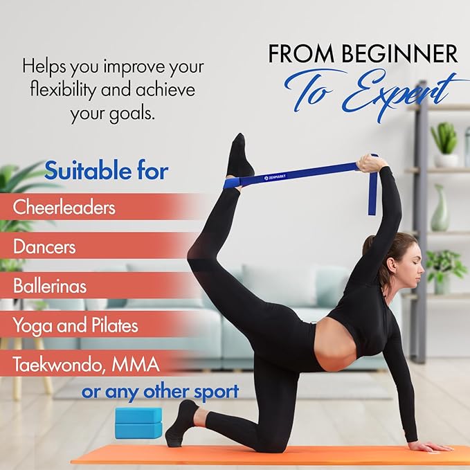 Stretching Strap for Cheer – Flexibility Stunt Strap for Cheerleaders – Durable Cheer Stretching Bands for Improved Flexibility, Range of Motion – Essential Cheer Accessories