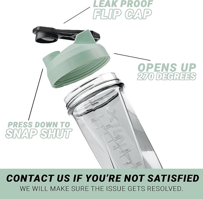 HELIMIX 2.0 Vortex Blender Shaker Bottle Holds upto 28oz | No Blending Ball or Whisk | USA Made | Portable Pre Workout Whey Protein Drink Shaker Cup | Mixes Cocktails Smoothies Shakes | Top Rack Safe