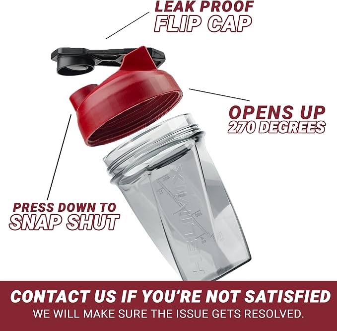 HELIMIX 1.5 Vortex Blender Shaker Bottle Holds Upto 20oz | No Blending Ball or Whisk | USA Made | Portable Pre Workout Whey Protein Drink Shaker Cup | Mixes Cocktails Smoothies Shakes | Top Rack Safe