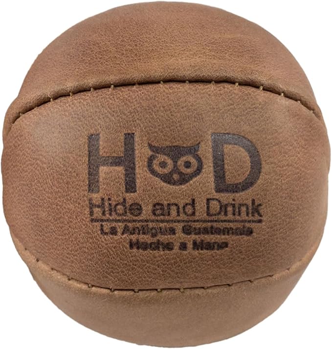Hide & Drink, Stress Ball, Relieve Fidgeting and Anxiety, Exercise Hand, Squishy Tension Accessory, Great for The Office, Classic Style, Full Grain Leather, Handmade, Single Malt Mahogany