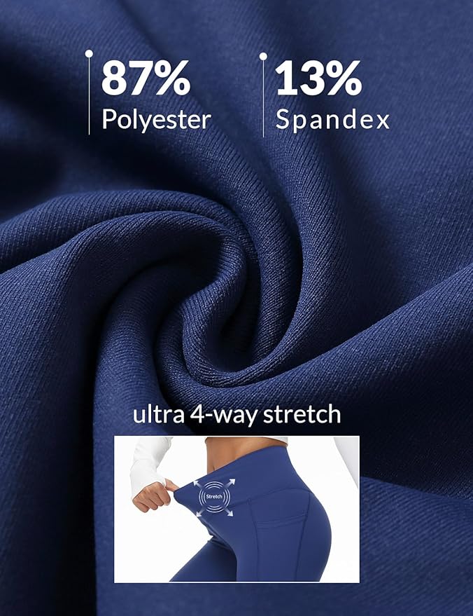 baleaf Women's V Crossover Flare Leggings with Pockets Yoga Pants High Waist Casual Workout Gym Bell Bottom Leggings