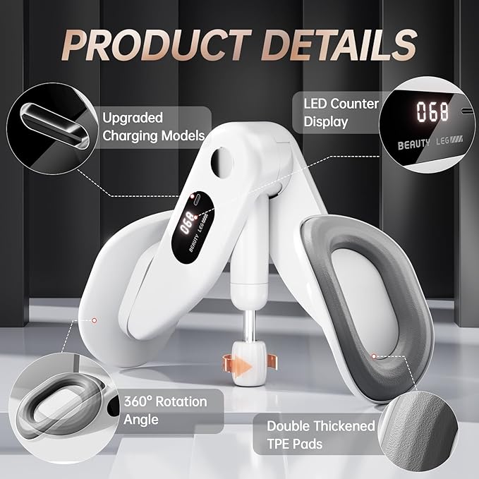 Thigh Master Hip Trainer Kegel Exerciser, Pelvic Floor Muscle Trainer for Women and Inner Thigh Exercise Workout for Men, Thigh & Hip Strengtheners for Home Gym Workout