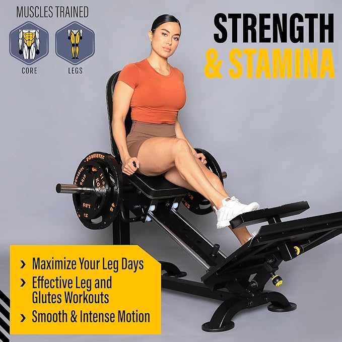 Powertec Fitness Leg Sled - Leg Press Machine, 700 LB Capacity, Black - Professional Home Gym Equipment - Heavy Duty Exercise Equipment for Lower Body Workout