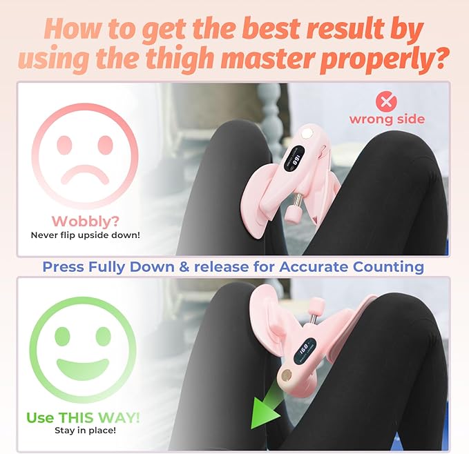 Thigh Master Thigh Exerciser for Women, Upgraded Inner Thigh Exerciser Pelvic Floor Exercise Kegel Hip Trainer, 45lb Thighmaster Home Gym for Legs Strengthen Machine