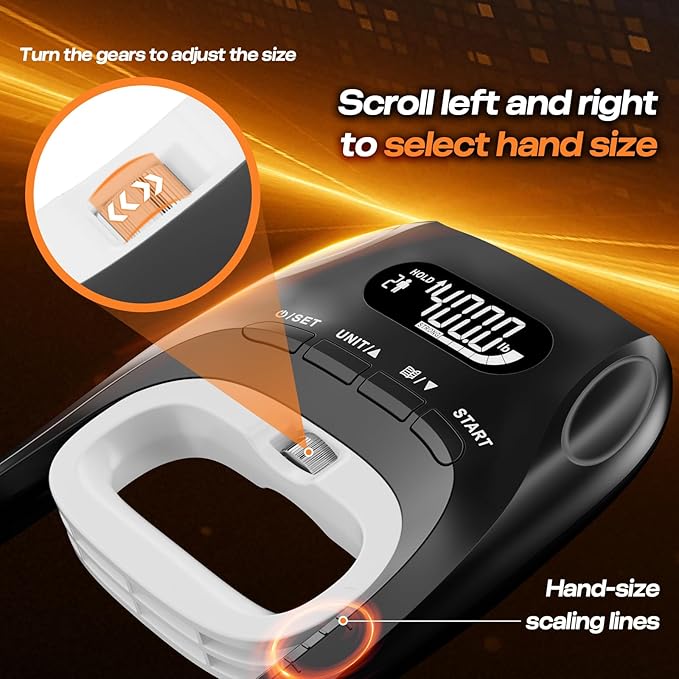 Grip Strength Tester & Trainer 2-in-1 Combo Set-Digital Hand Dynamometer with LCD Display, Max 400lb/180kg Capacity, Resistance Ring with Ergonomic Design for Sports, Gym, Home & Rehab