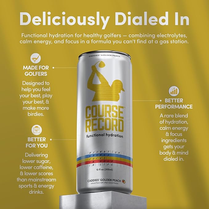 Functional Hydration Drink for Golfers β COURSE RECORD Variety Pack β Electrolytes, Calm Energy & Focus β Healthy Sports Drink β 12-Pack (12oz Cans) β Low Sugar, Low Caffeine