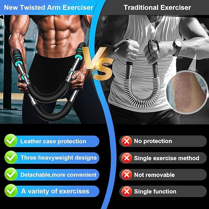 Twister Arm Trainer, Adjustable Power Twister Bar, Chest Shoulder Arm Muscle Training Equipment, Portable Spring Resistance, Detachable Design.