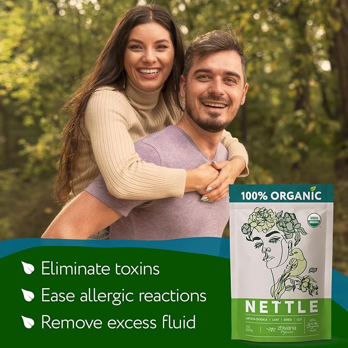 Stinging Nettle Tea Organic Loose Leaf - Dried Nettles Herb, Ortiga Tea – Cleanse Body, Remove Toxins, Easy Allergy – 8 oz