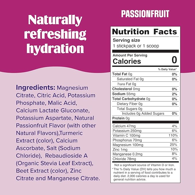 Ultima Replenisher Daily Electrolyte Powder Drink Mix – Sugar Free – Passionfruit, 90 Servings – Hydration Powder with 6 Key Electrolytes and Trace Minerals – Keto Friendly, Non-GMO