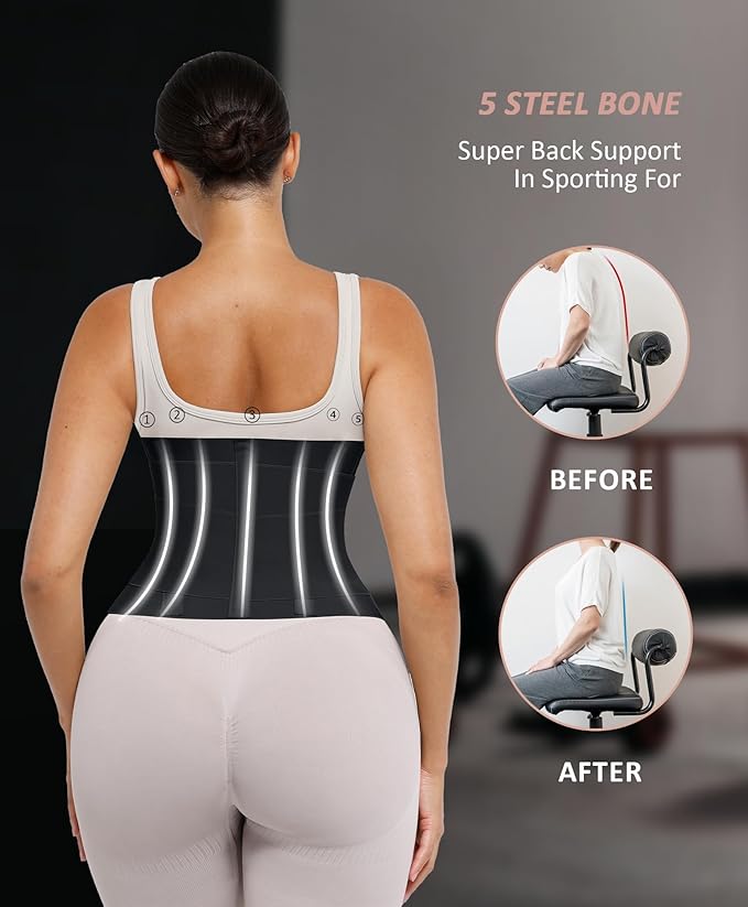 FeelinGirl Waist Trainer Belt Waist Cincher Trimmer Ab Belt Tummy Control Body Shaper with Triple Wrap Women and Men