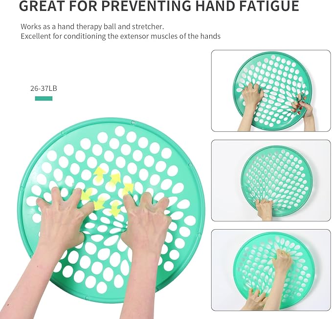 Hand Exercise Webs for Physical Therapy, Hand Grip Strengthener, Finger Exerciser, Portable Size, Latex Free, 7" Diameter