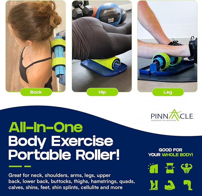 Pinnacle TRS Massage Roller - Modular Portable Muscle Roller for Sore Muscles and Full Body Adjustments