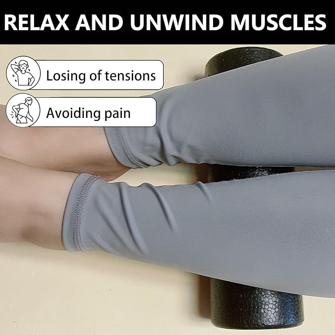 Travel Size Back Roller, High Density Foam Roller for Back Stretching, Physical Therapy, Yoga, Pilates, Post Workout Muscle Recuperation, 12" X 4" Round (Black)