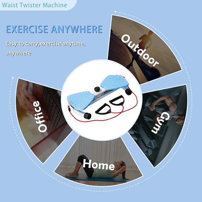 Flexforge Pilates Twister Waist Twisting Machine with Resistance Bands 360° Non-Slip Ab Board Silent Core Trainer for Belly Fat Loss & Leg Toning 250lbs Capacity Home Gym Equipment for Women/Men