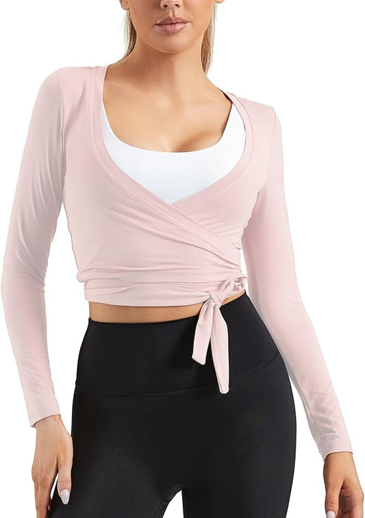 Women Tie Front Shrug Long Sleeve Bolero Cardigan Lightweight Casual Tops