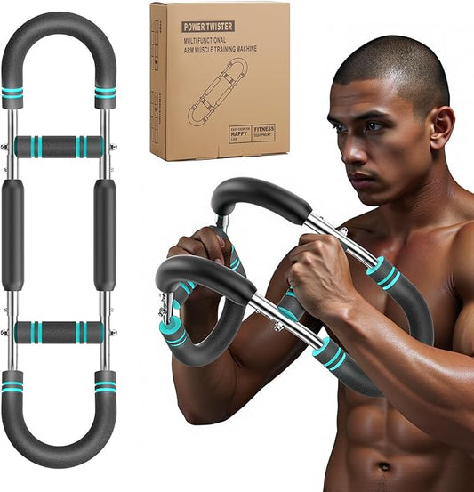 Twister arm Trainer, Adjustable Resistance Chest Workout Equipment,Forearm Power Exercise bar , pectoralis spinalis Device, Portable Detachable Design